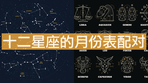 星座表十二星座查詢，十二星座的月份表配對！