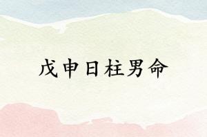 戊申日柱男命運詳解
