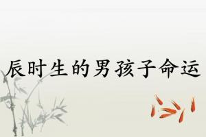 辰時生的男孩子命運(yùn)如何