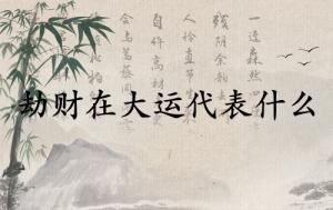 劫財(cái)在大運(yùn)代表什么