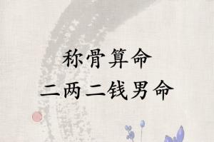 稱骨算命二兩二錢男命詳解